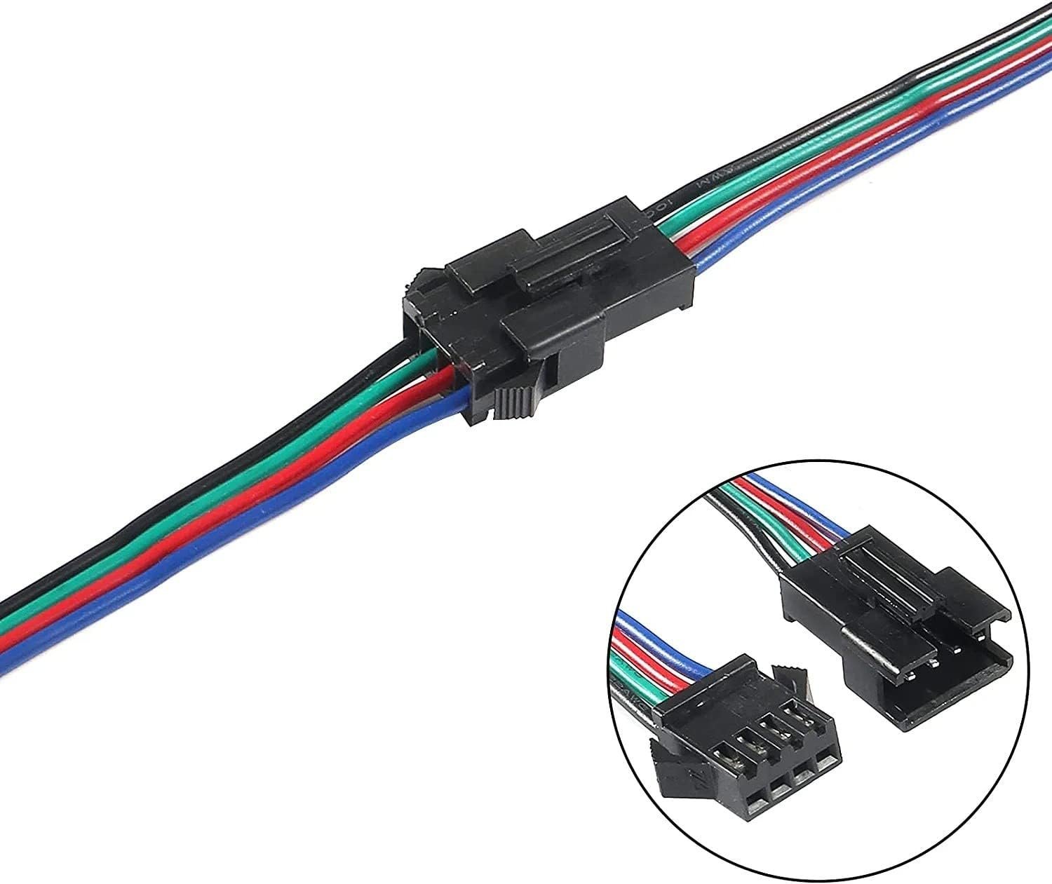 Conector SM 4 pines con cable 22 AWG - 5M/5H (pack 10 unidades) - Imagen 2
