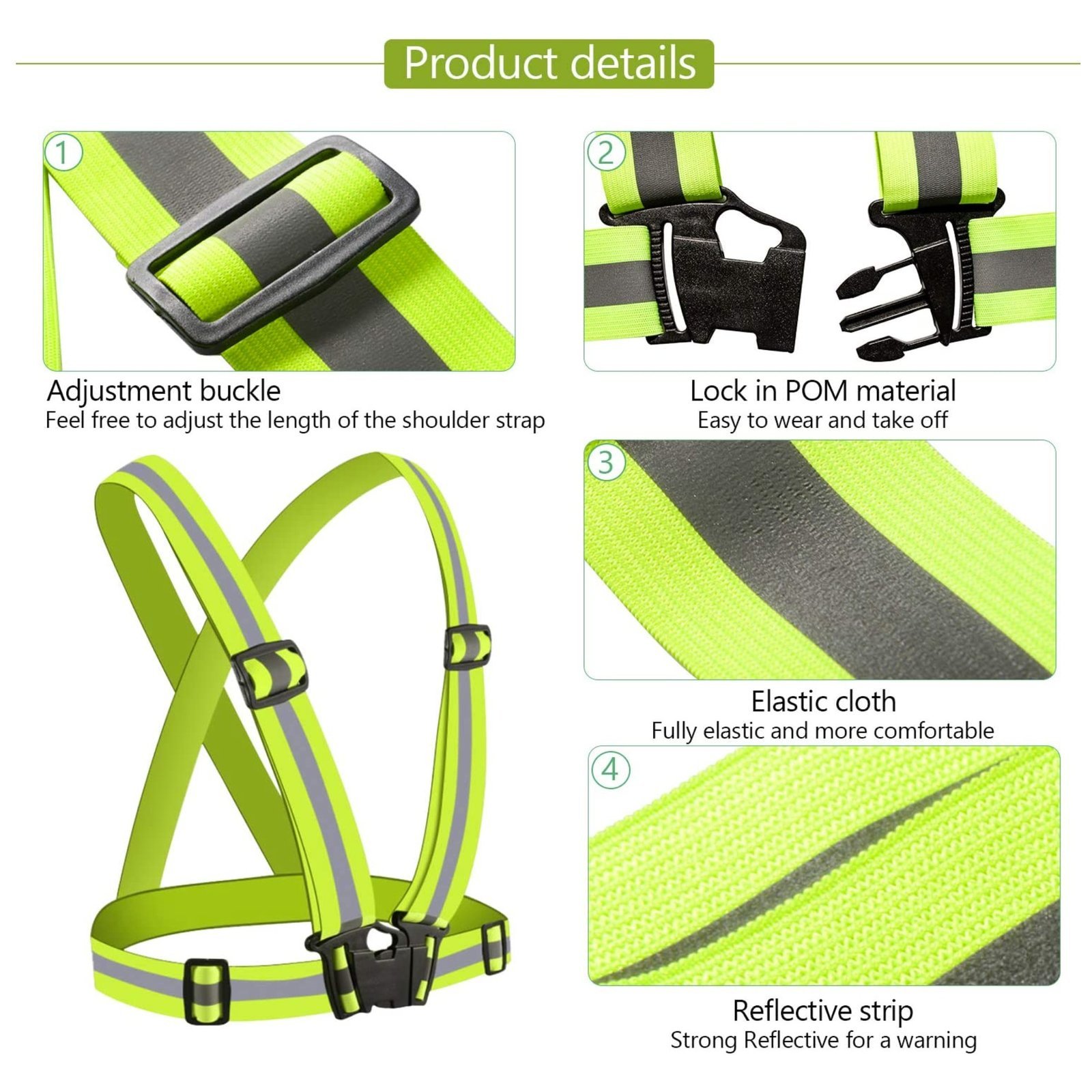 Chaleco reflactante tirante SUNIIK - Imagen 3