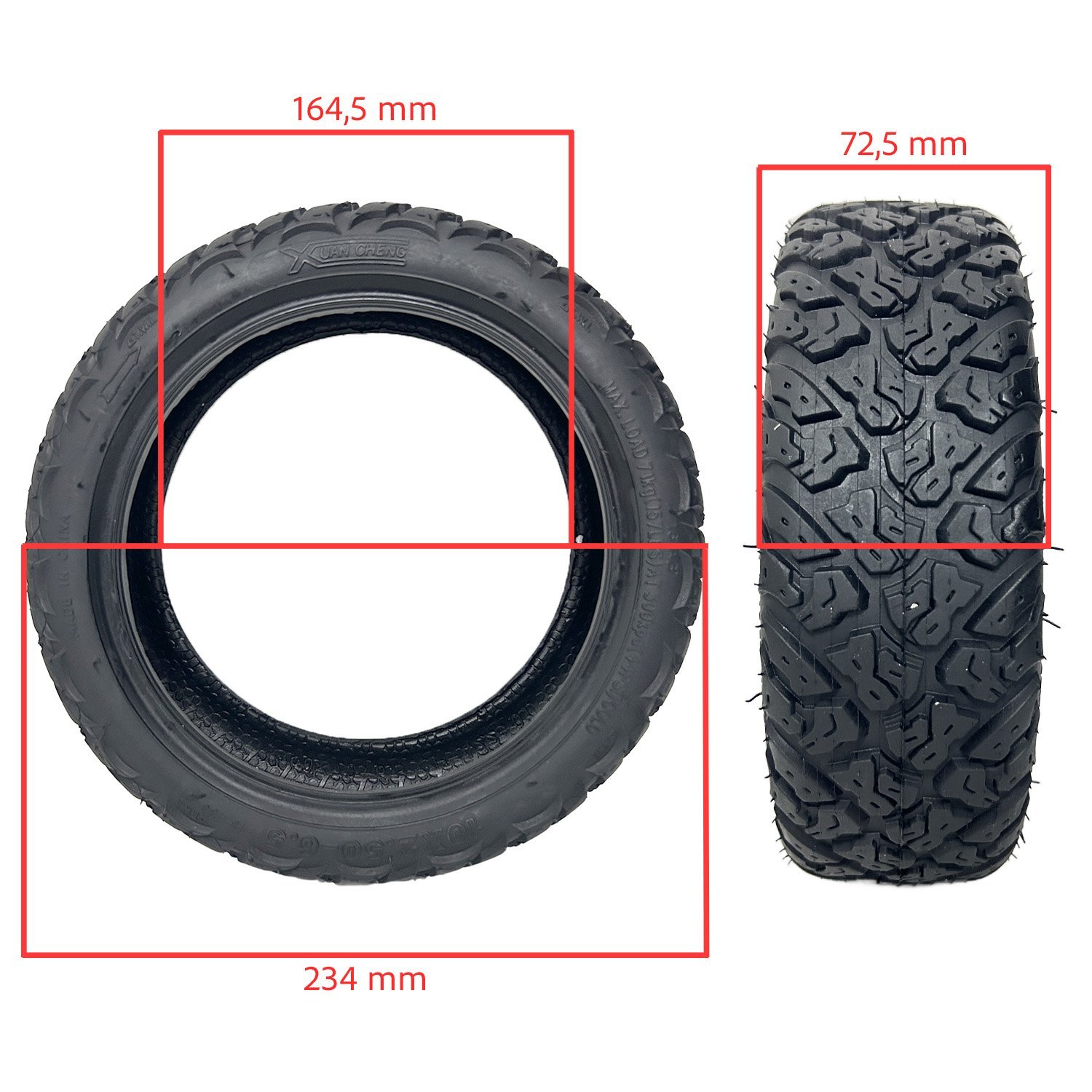 Rueda cubierta 10x2,5-6,5 tubeless offroad