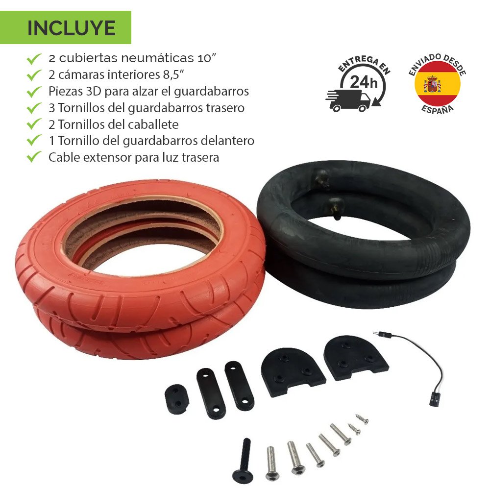 Kit 2 ruedas 10″ + 2 cámaras de 8.5″ de patinete eléctrico - Imagen 2
